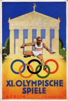 1936 Berlin XI. Olympische Spiele / Summer Olympics in Berlin advertisement card, So. Stpl s: Schroffner (EK)