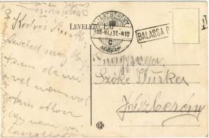 1908 Balassagyarmat, Fő utca, vasútállomás III. osztályú váróteremmel