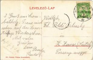 1908 Szombathely, Szily János utca, Püspöki palota, villamos. Granitz Vilmos 911. (fa)