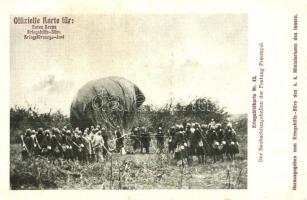 Kriegsbildkarte Nr. 43. Der Beobachtungsballon der Festung Przemysl. Kriegshilfsbüro / WWI Austro-Hungarian K.u.K. and German military postcard, the military observation balloon by Przemysl Fortress (fl)