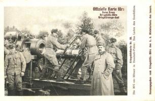 Kriegsbildkarte Nr. 39. Die 30,5 cm Mörser in Russisch-Polen: Das Laden des Geschützes. Kriegshilfsbüro / WWI Austro-Hungarian K.u.K. and German military postcard, loading of a 30,5 cm caliber mortar cannon (fl)