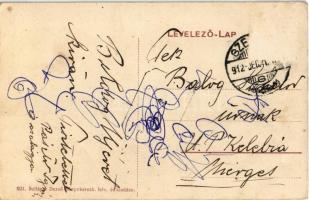 1912 Szentes, Szentes-vidéki takarékpénztár palotája, Brüll áruház, üzletek (Rb)