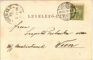 1900 Fehértemplom, Ung. Weisskirchen, Bela Crkva; Királyi törvényszék, Bäcker és Schiller utca. Gust...