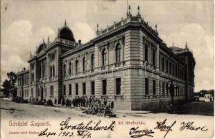 1903 Lugos, Lugoj; Törvényház, építkezéshez felhalmozott kövek. Auspitz Adolf kiadása / court, piled up rocks for construction (EK)