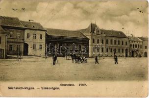 1911 Szászrégen, Reghin; Fő tér. Gustav Rösler kiadása / Hauptplatz / main square (EK)