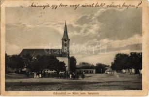 1916 Kéménd, Kamendin, Kamenin; Római katolikus templom, falubeliek csoportképe / villagers in front of the church (EK)