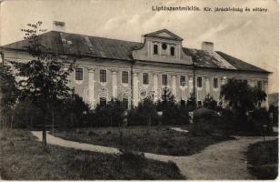 1908 Liptószentmiklós, Liptovsky Mikulas; Kir. járásbíróság és sétány / county court and promenade