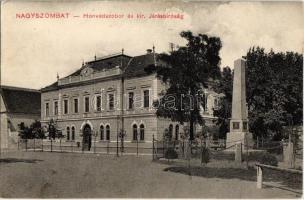 1914 Nagyszombat, Tyrnau, Trnava; Honvéd szobor, Királyi járásbíróság / military heroes monument and county court