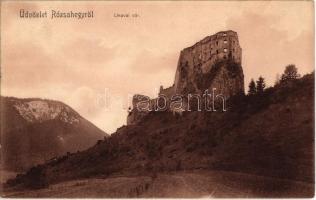 1907 Likavka, Likava (Rózsahegy, Ruzomberok); várrom. Fischer M. kiadása / Likavsky zámok / castle ruins