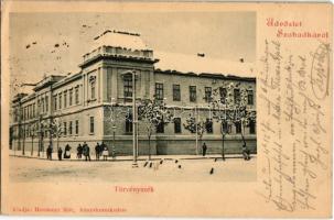 1900 Szabadka, Subotica; Törvényszék télen. Heumann Mór kiadása / court in winter (Rb)