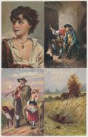 67 db RÉGI művészlap / 67 pre-1945 art motive postcards