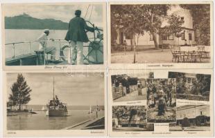 40 db RÉGI magyar városképes lap a Balatonról az 1940-es és 50-es évekből / 40 Hungarian town-view p...