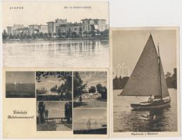 40 db RÉGI magyar városképes lap a Balatonról az 1940-es és 50-es évekből / 40 Hungarian town-view p...