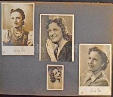 Kb. 240 db régi és modern színész, zenész képeslap és fotó albumban / Cca. 240 pre-1945 and modern a...