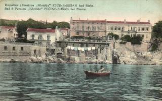 Fiume, Rijeka; Susak-Pecine fürdő, Klotild fürdő és szálló / Kupaliste i Pensiona / spa and hotel (EK)