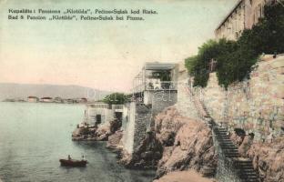 Fiume, Rijeka; Susak-Pecine fürdő, Klotild fürdő és szálló / Kupaliste i Pensiona / spa and hotel (EK)