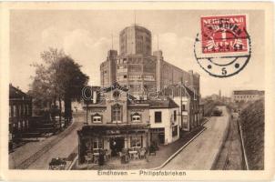 Eindhoven, Philipsfabrieken, Tramhalt, Cafe Central / Philips factory, tram stop, cafe. TCV card (EK)