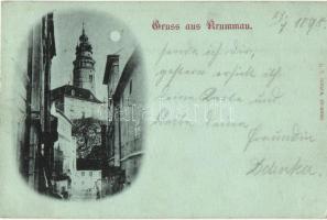 1898 Cesky Krumlov, Krummau; night