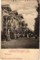 Előpatak, Valcele; Fősétány, Gidófalvi- és Goldstein-villa / main promenade with villas