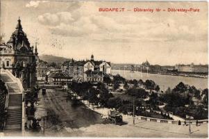 1910 Budapest I. Döbrentei tér, Purgo üzlet, villamos, omnibusz (EK)