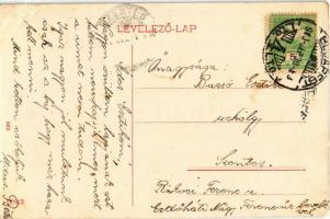 1910 Budapest I. Döbrentei tér, Purgo üzlet, villamos, omnibusz (EK)