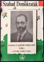 cca 1994 3 db Szabad Demokraták Szövetsége (SZDSZ) választási plakát, Tamás Gáspár Miklós, 40x28 és ...