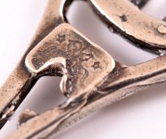 Ezüst(Ag) teniszütő, jelzett, 8×3 cm, nettó: 10,7 g