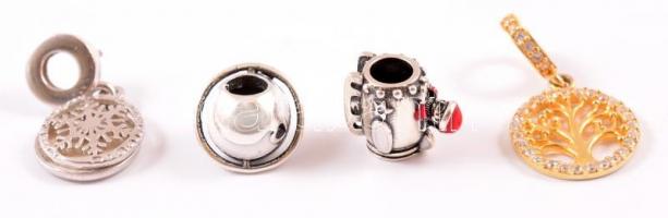 Ezüst(Ag) 4 db Pandora charm, jelzett, bruttó: 8,9 g