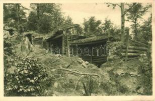 Weltkrieg 1914-1916. Schützengraben in den Karpathen I. Wiszkowpass / Strelecky zákop v Karpatech I. Prusmyk Wiszkow 1915 / WWI Austro-Hungarian K.u.K. military, trenches in the Carpathian Mountains. Feldpostkarte