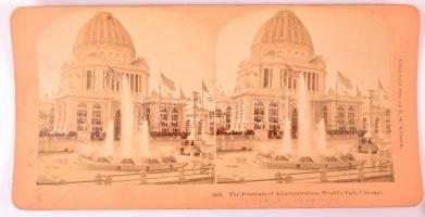 cca 1900 Vegyes sztereófotó tétel, városképek, életképek, (Washington, Delwara Temple India, Chicago...