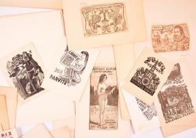 Vegyes ex libris és szakirodalom tétel, 23 db, közte erotikus