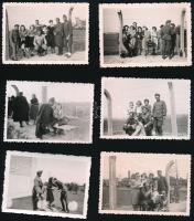cca 1939-1945 Vegyes katonai fotó tétel: életképek, család körében, csoportképek, stb., egy részük hátulján feliratozva, különböző méretben, összesen 57 db
