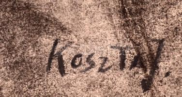 Koszta jelzéssel: Asszony. Szén, papír, felcsavarva, kis szakadással,  63×51 cm