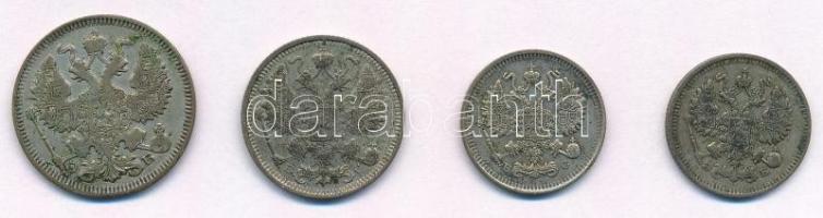 Orosz Birodalom 1912. 10k Ag + 20k Ag + 1914. 10k Ag + 1915. 15k Ag T:2
Russian Empire 1912. 10 Kop...