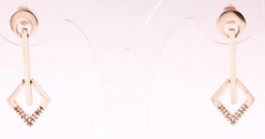 Ezüst(Ag) fülbevalópár, jelzett, h: 3,5 cm, bruttó: 5 g