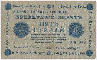 Szocialista Szövetségi Szovjet Köztársaság 1918. 5R T:III tűlyuk
Russian Socialist Federated Soviet...