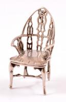 Ezüst(Ag) miniatűr szék, jelzett, m: 4,5 cm, nettó: 19,4 g