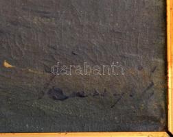 Olvashatatlan jelzéssel: Vitorlások. Olaj, vászon (gyűrött), keretben, 60×80 cm