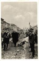 1940 Szászrégen, Reghin; bevonulás, Horthy Miklós / entry of the Hungarian troops (EK)