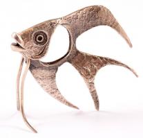 Ezüst(Ag) miniatűr hal, jelzett, 5×5,5 cm, nettó: 12,5 g