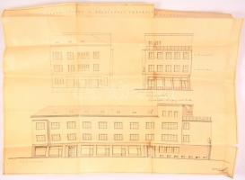 1928 Érsekújvár/Nové Zámky, Emil Belluš (1899-1979): Farkas Sándor bérházának tervrajzai, 2 db, az e...