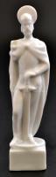Herendi Szent István figura, fehér mázas, jelzett, hibátlan, m:10 cm