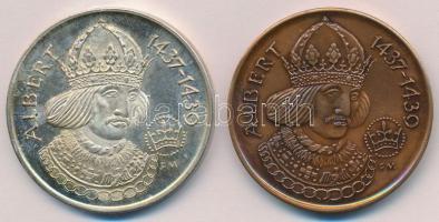 Fritz Mihály (1947-) 1989. "MÉE Székesfehérvár / Albert király" jelzett Ag + Br emlékérem ...