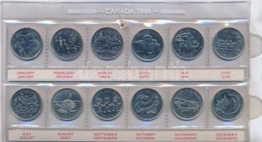 Kanada 1999. 25c Ni (12xklf) forgalmi emlékkiadás T:1,1- Canada 1999. 25 Cents Ni (12xdiff) commemorative issues C:UNC,AU