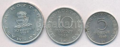 1948. 5Ft Ag "Petőfi" + 10Ft Ag "Széchenyi" + 20Ft Ag "Táncsics" - &qu...
