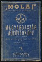 1947 MOLAJ Magyar Szovjet olajművek RT. Autóstérkép. Több részből