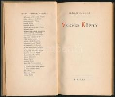 Márai Sándor: Verses könyv. Bp., 1945. Révai. Első kiadás. Kiadói merített papír borítóval, gerincen...