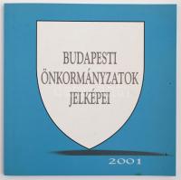 Budapesti önkormányzatok jelképei 2001. Hozzá a kötet bemutatójára szóló meghívóval és a címerrajzoló reklámjával