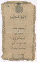 1806. 5G "Bécsi városi bankócédula" vízjeles papíron T:IV Habsburg Monarchy 1806. 5 Gulden...