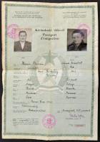 1957 Kivándorló útlevél lépcsős illetékbélyeg lerovással
